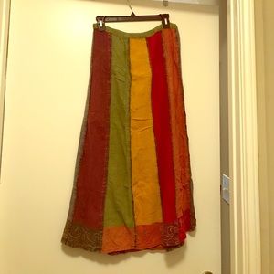Long, handmade skirt.