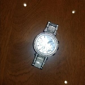 Parker Pavé silver tone watch