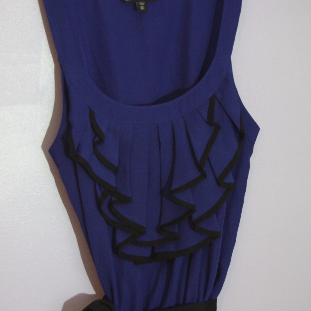 Blue Ruffled Mini Dress