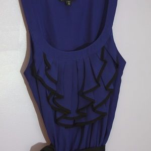 Blue Ruffled Mini Dress