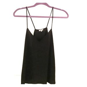 Black raw edge crop tank