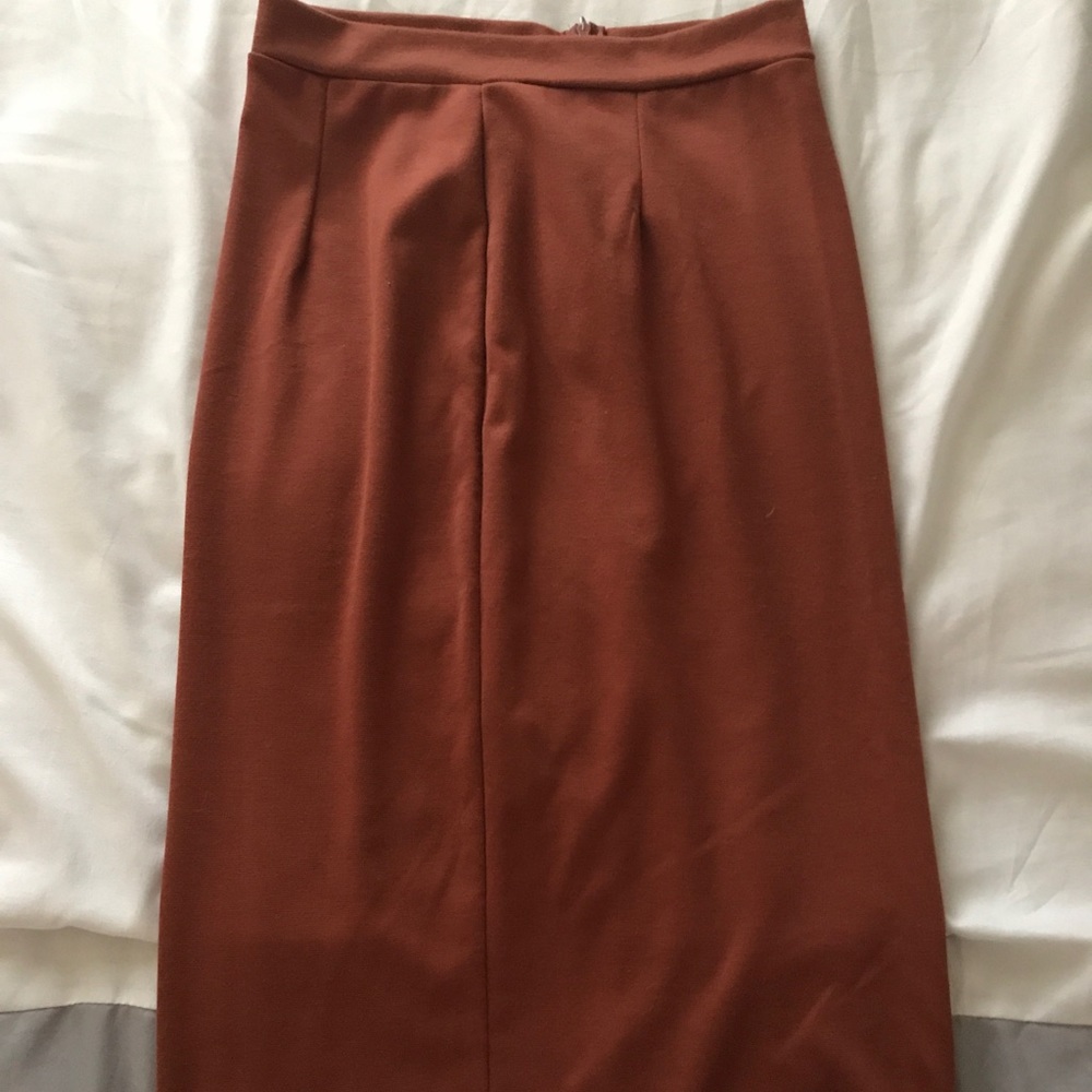 Burnt orange pencil skirt