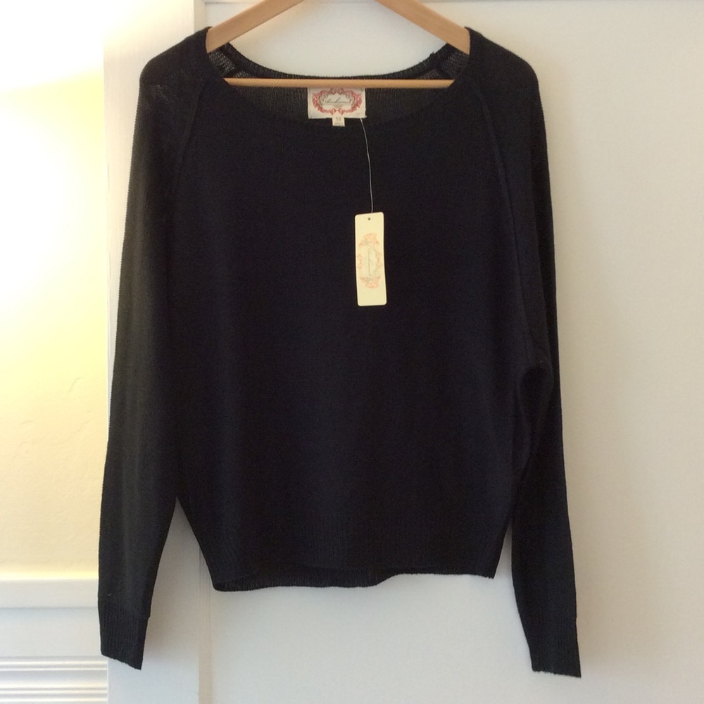 Ambiance Black Knit Fall Sweater Pullover M NWT