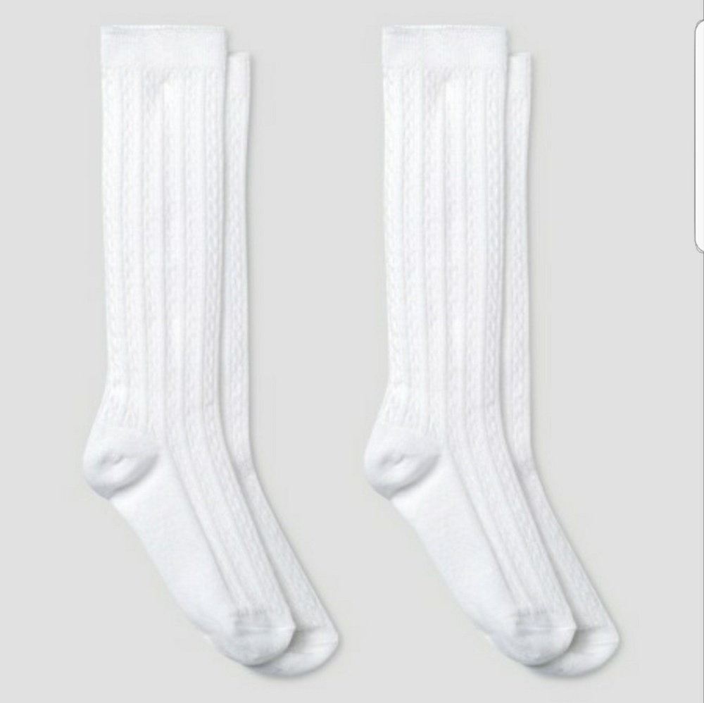 Girls Knee High Socks 2 Pair Size Small (5.5-8.5)