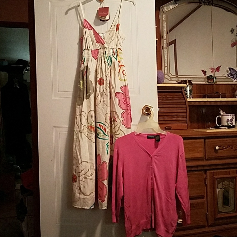 2pc long sz Ssundress and Liz Claiborne sweater XL