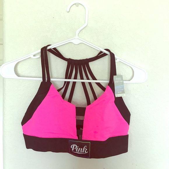 PINK Strappy Back Sports Bra - Picture 1 of 3