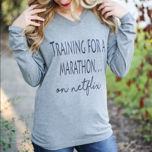 Netflix marathon long sleeve tee - Picture 3 of 4