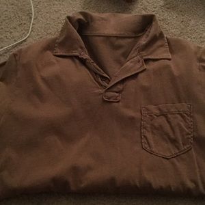 J. Crew broken in polo shirt, brown, medium