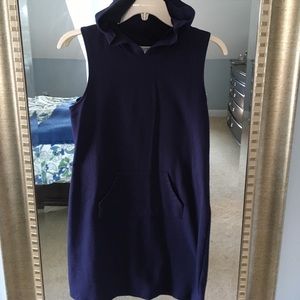 Navy Blue hooded sleeveless dress