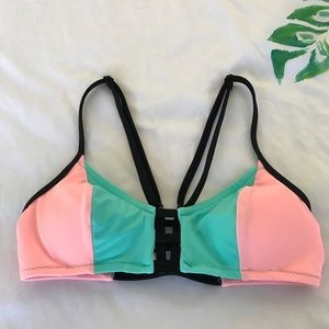 PINK Strappy Bralette Bikini Top