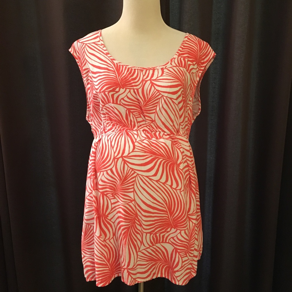 GAP maternity salmon and white sleeveless top, L