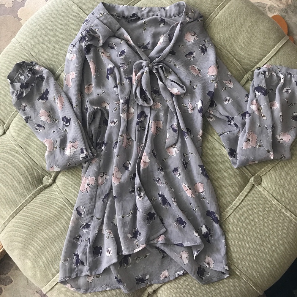 Floral Ascot Blouse