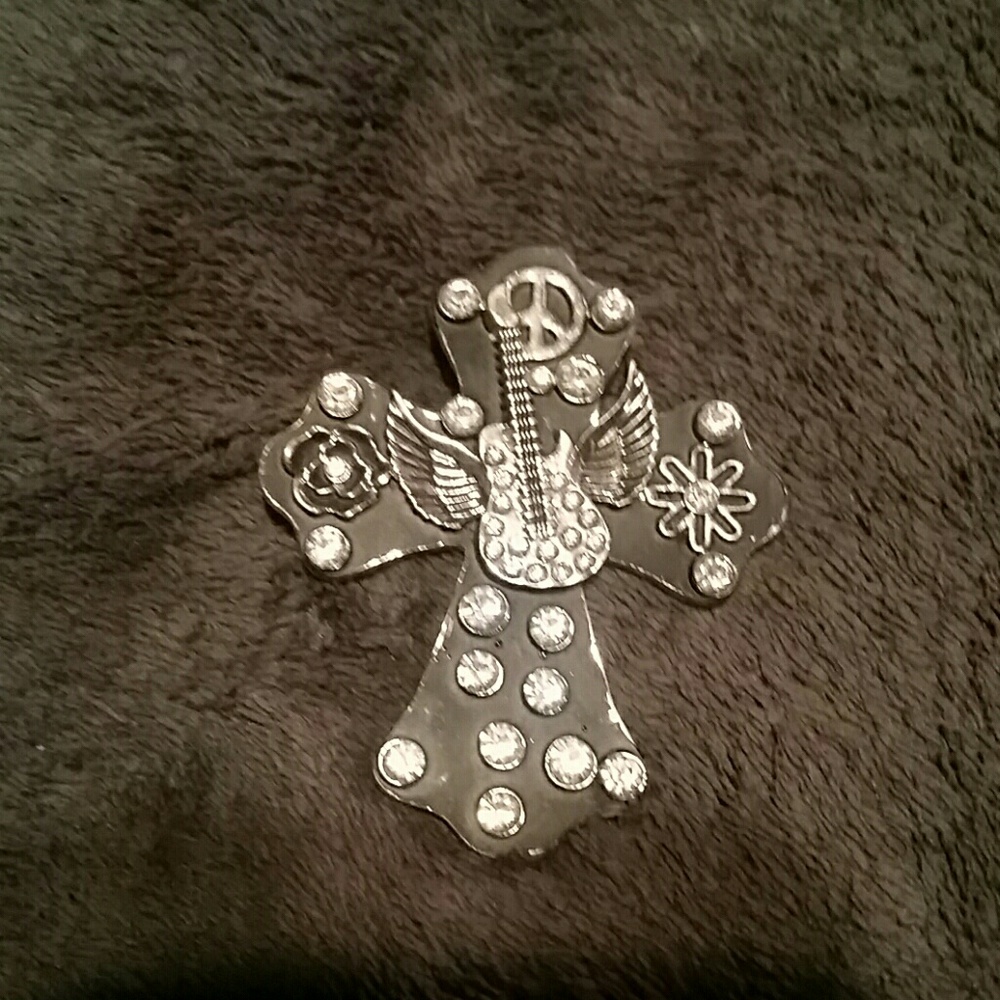 Flying guitar Bling cross