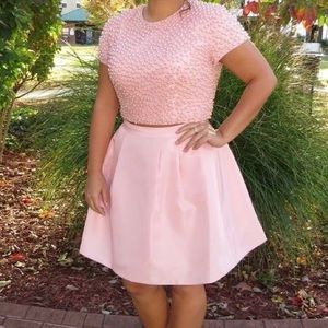 Sherri Hill 32249 blush pearl two-piece dress sz 6