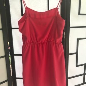 Watermelon pink SILK semi-formal dress.