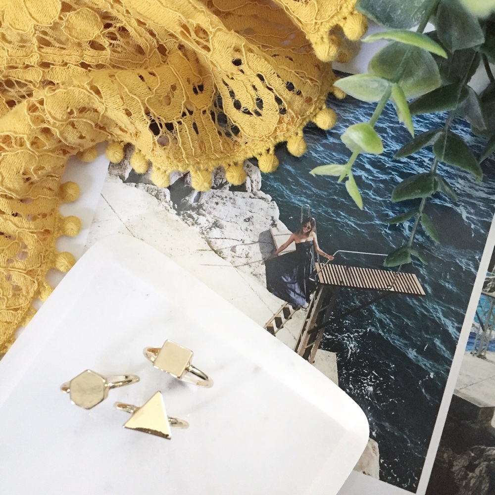 "Karlie" Rings || Gold Geometric Bands