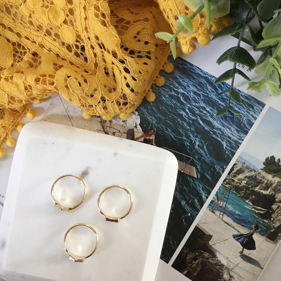 "Karlie" Rings || Gold Geometric Bands - Picture 6 of 9