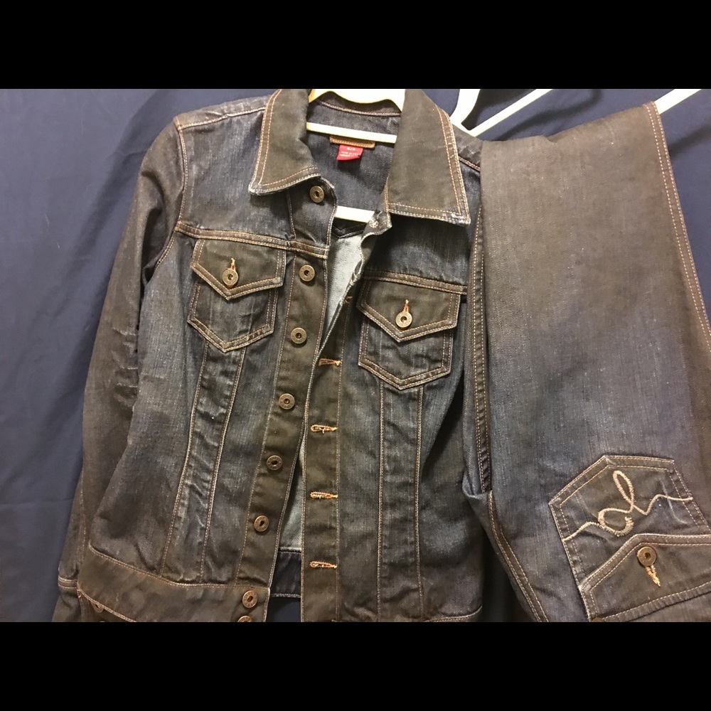 Guess denim jacket and jeans