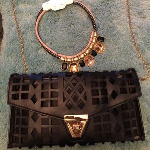 Statement necklace and Black Trendy Purse