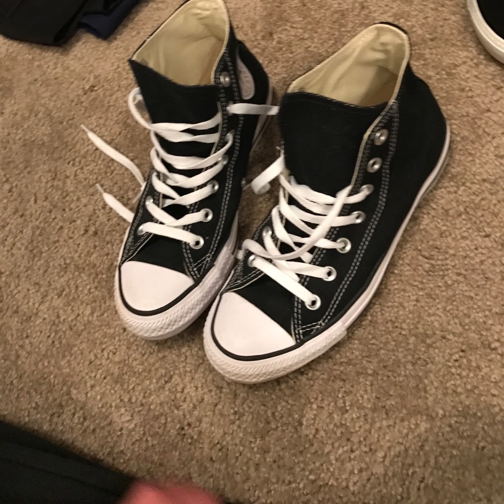 Converse original black high top sneakers size 8