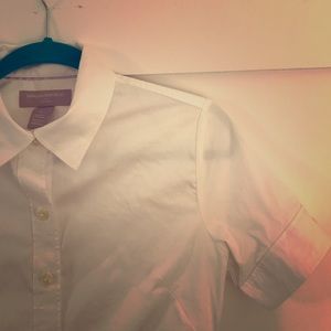 White fitted collared button up