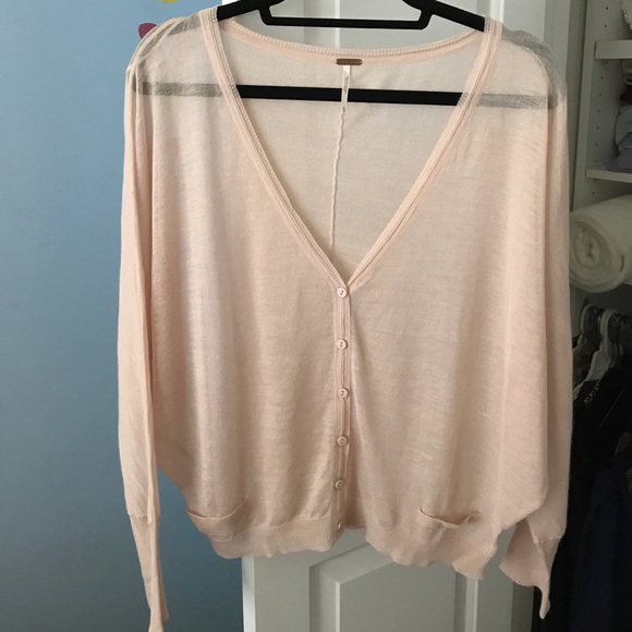 Free People Sweaters - Free People light pink flowy cardigan Size M