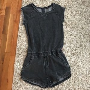 Black distressed romper