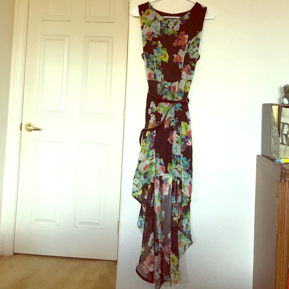 Adorable Floral High Low Dress