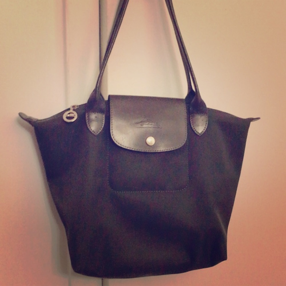 Longchamp medium hunter green bag