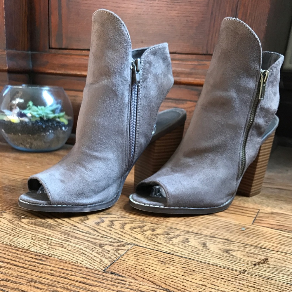 Charlotte Russe Open-toe Booties