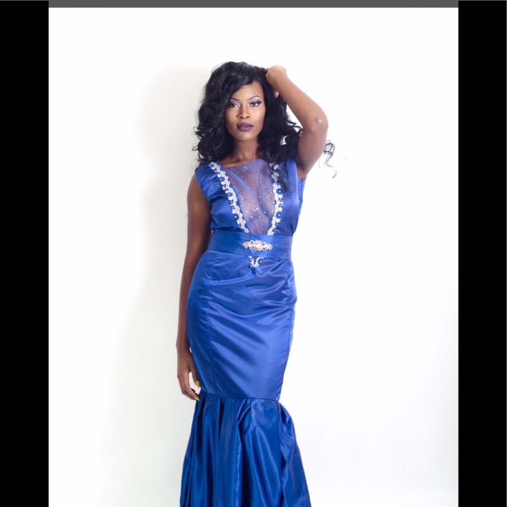 Blue evening dress