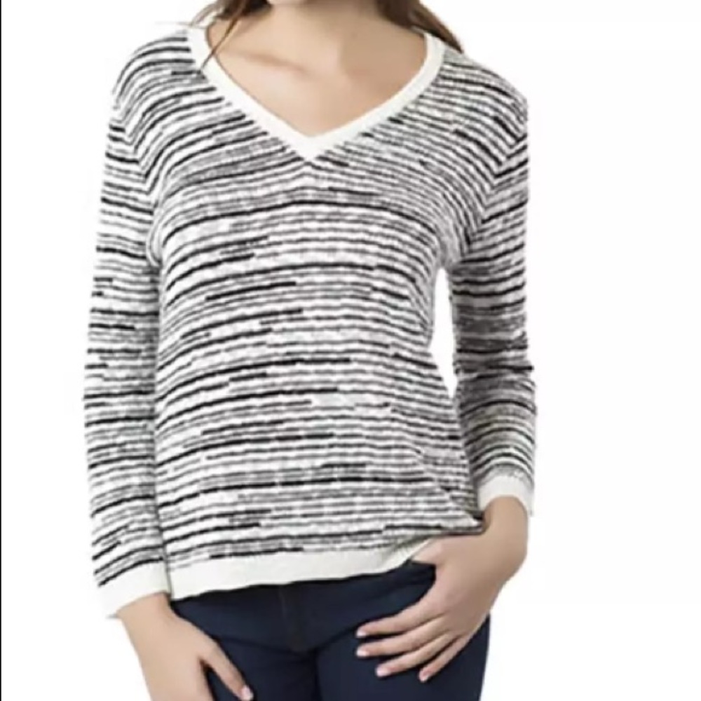 TheKorner Long Sleeve Pullover Sweater Blk White M