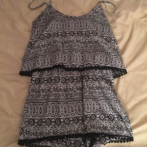 Black and white Aztec romper