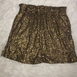 Gold sequence skater skirt