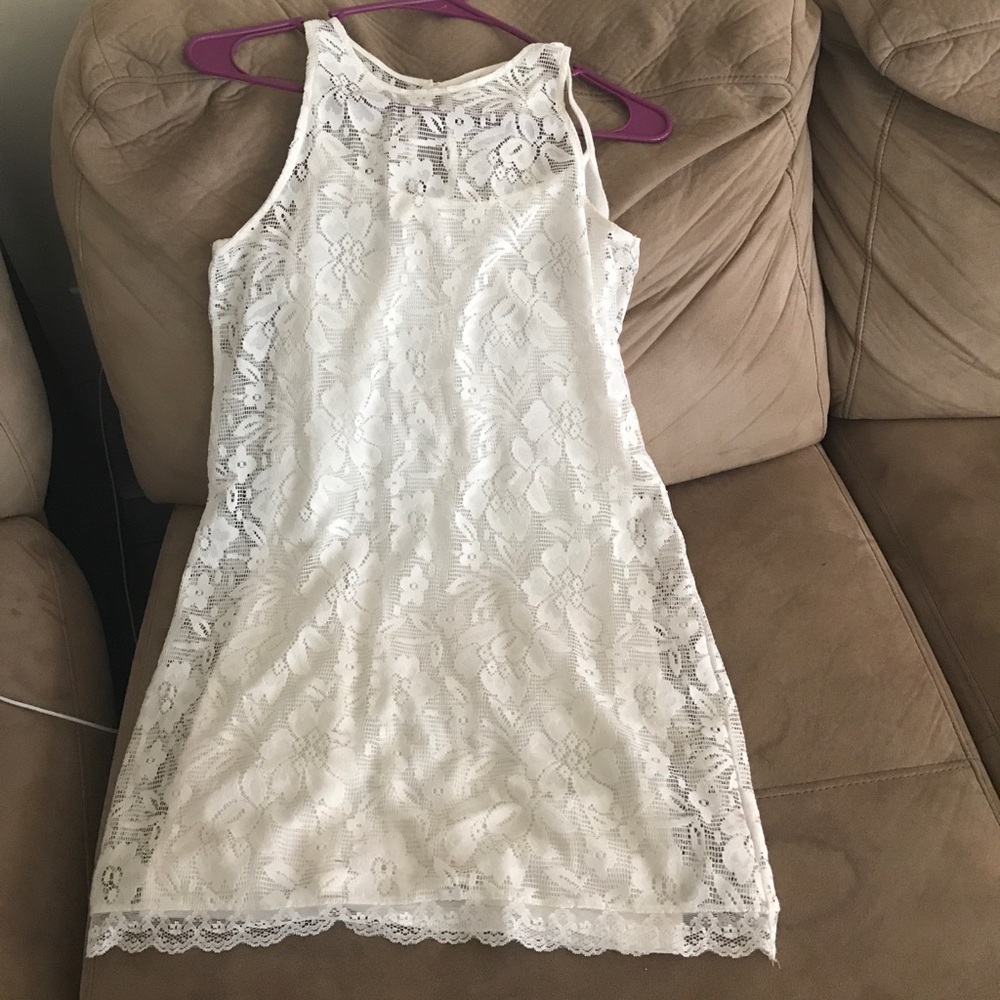 white floral dress