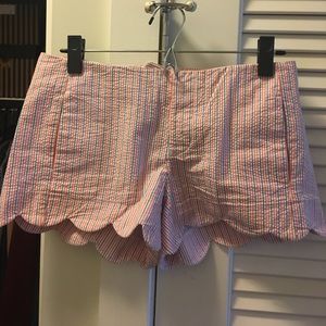 Lilly Pulitzer seersucker striped scalloped shorts