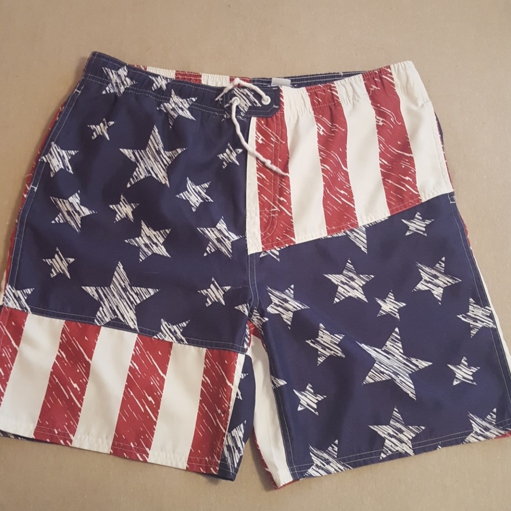 Red White & Blue Men's Swim Shorts