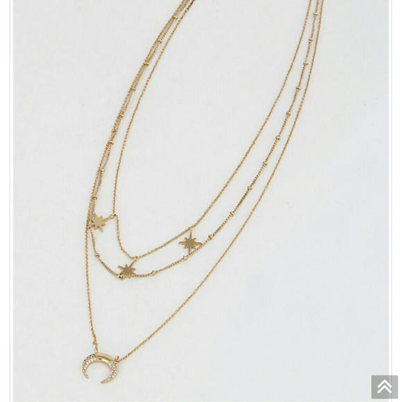 🌙🌠Moon and Stars Layered Choker Necklace 🌠🌙 - Picture 3 of 4