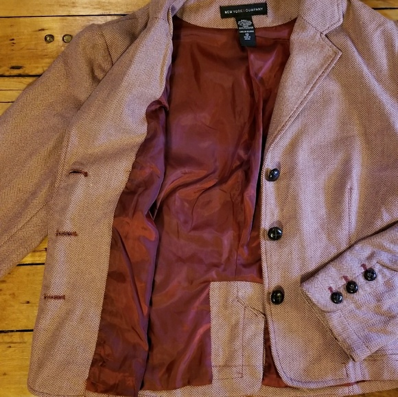 New York & Company Blazer in pink herringbone - Picture 4 of 6