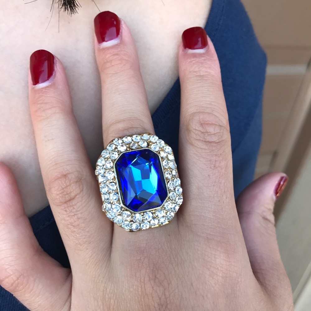 Blue and gold ring - Picture 1 of 4