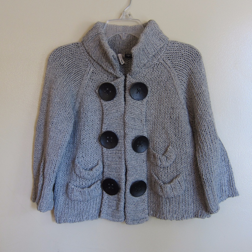 Cotton/ Cashmere Gray Knit Jacket