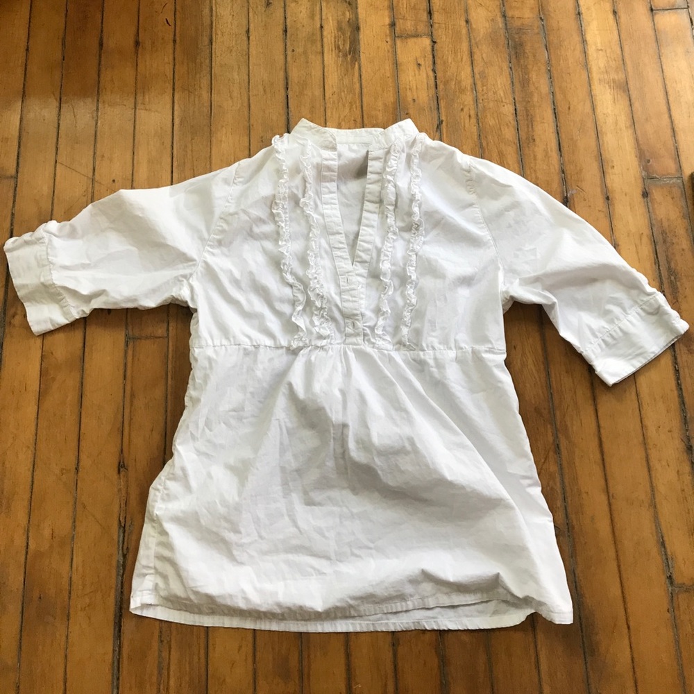 LAMade LA Made cute white tunic blouse sz L