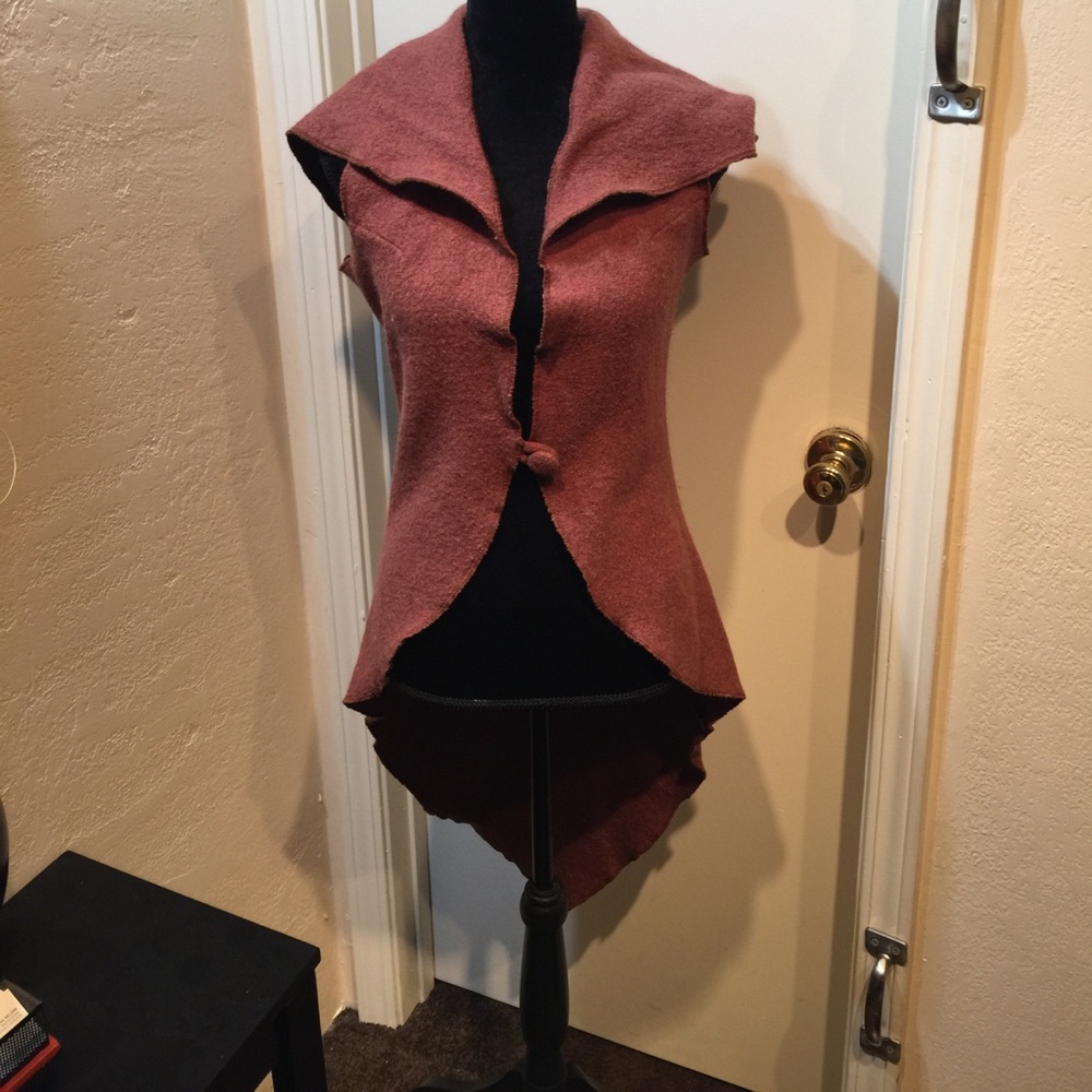 Willi Smith 100% wool asymmetrical hooded vest