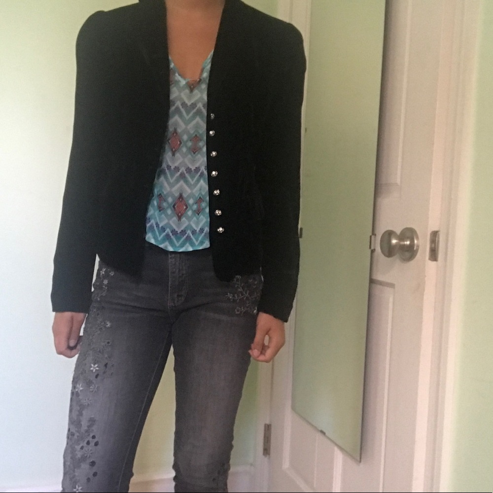 THE LIMITED velvet blazer with sparkly buttons (s)