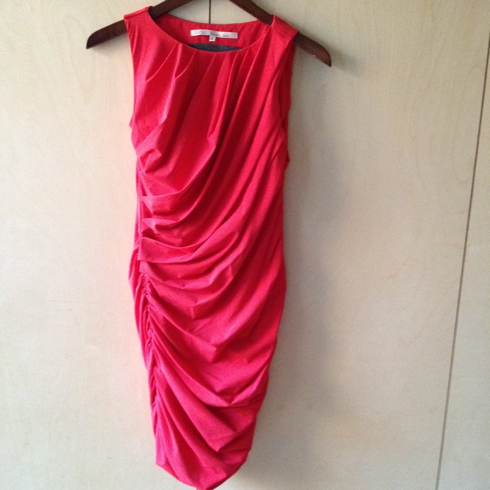 Rachel Roy sz 0 gorgeous red drape dress lined