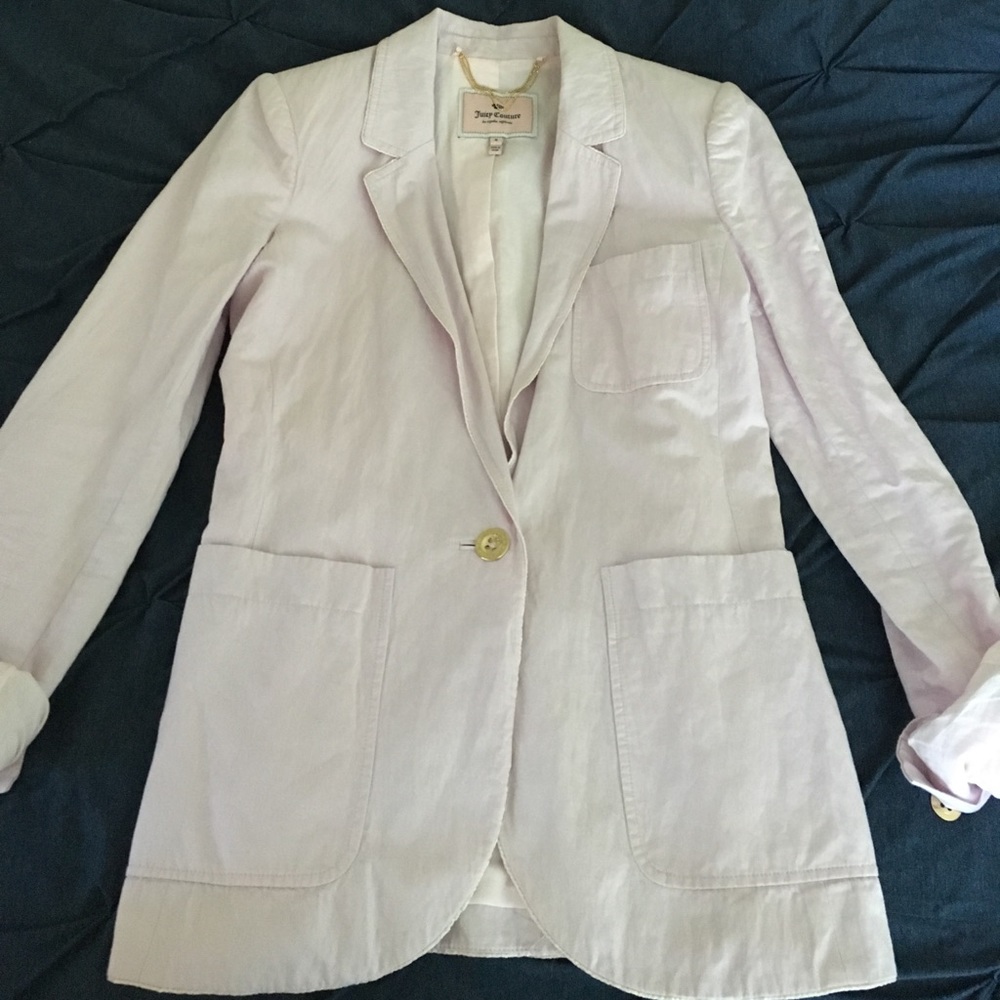 Juicy couture light pink linen blazer
