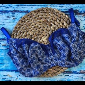 Panache Jasmine  Blue Floral Bra Lace 34JJ