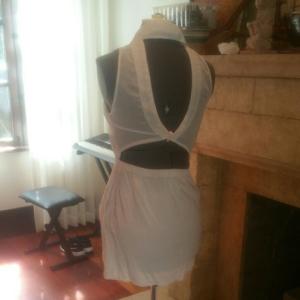 Sheer Top Open Back dress