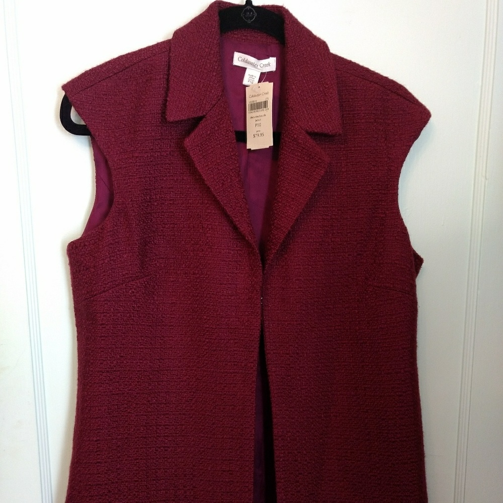 Coldwater Creek Burgundy Boucle Vest