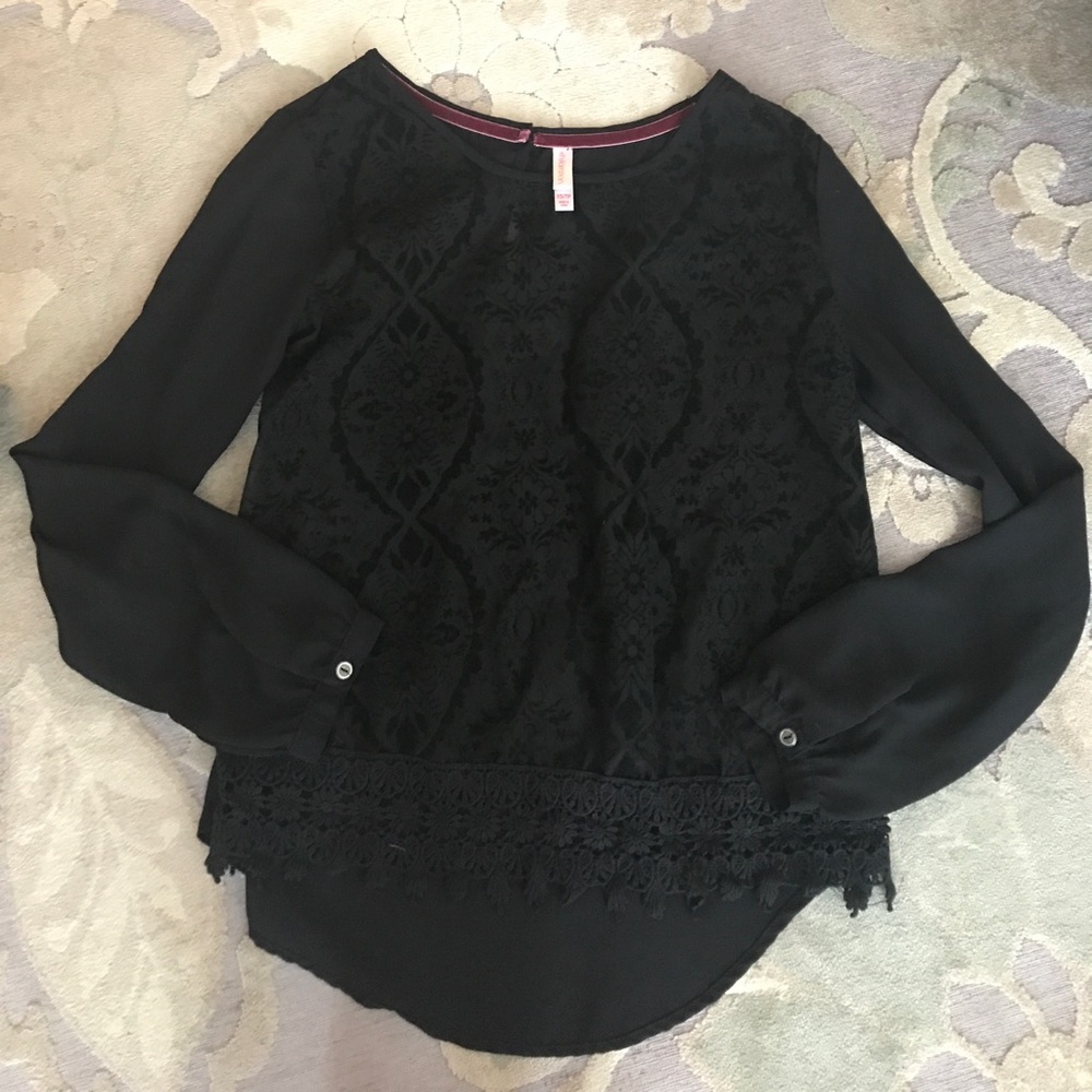 Black Velvet Pattern Top